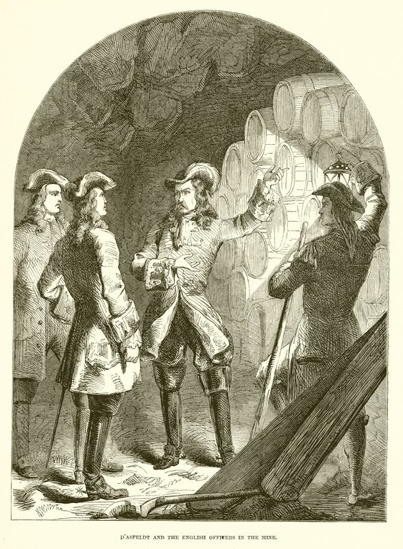 DAsfeldt en de Engelse officieren in de mijn door English School