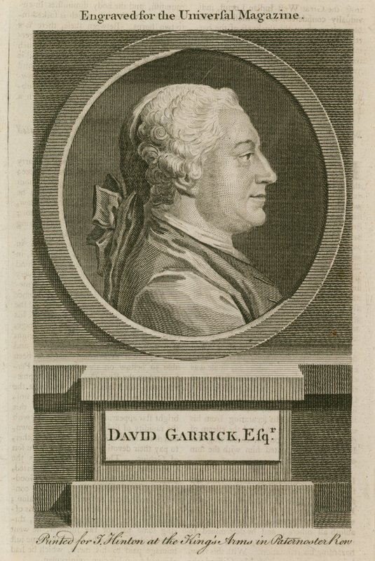 David Garrick, gegraveerd voor het Universal Magazine door English School