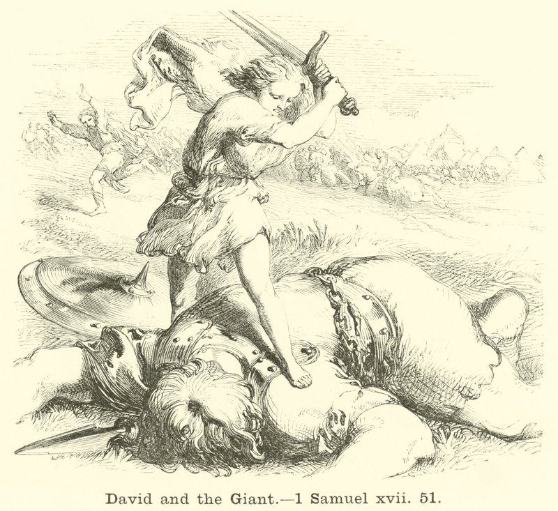 David en de reus, 1 Samuel, xvii, 51 door English School