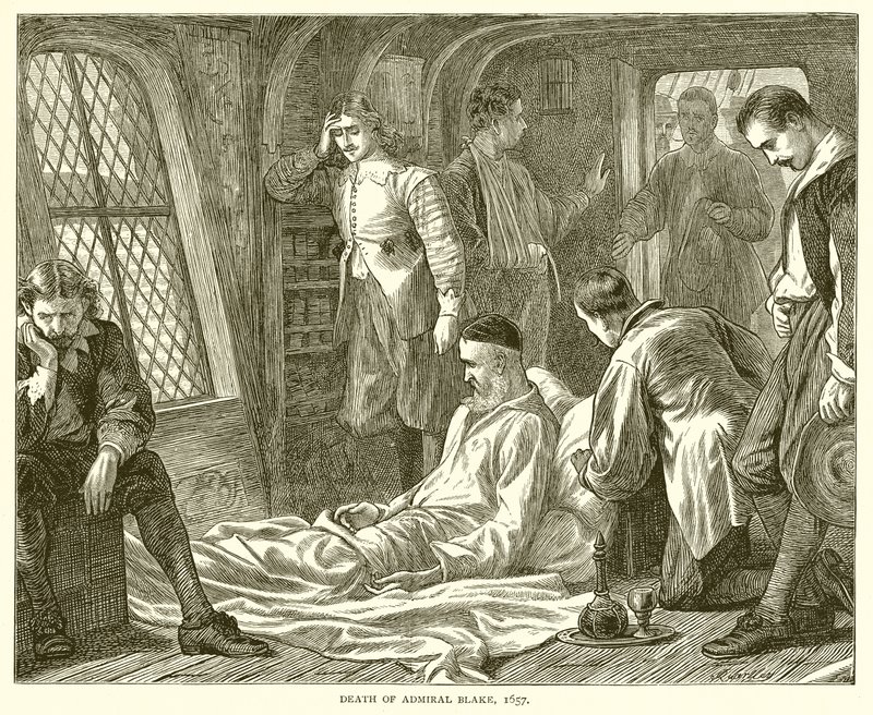De dood van admiraal Blake, 1657 door English School