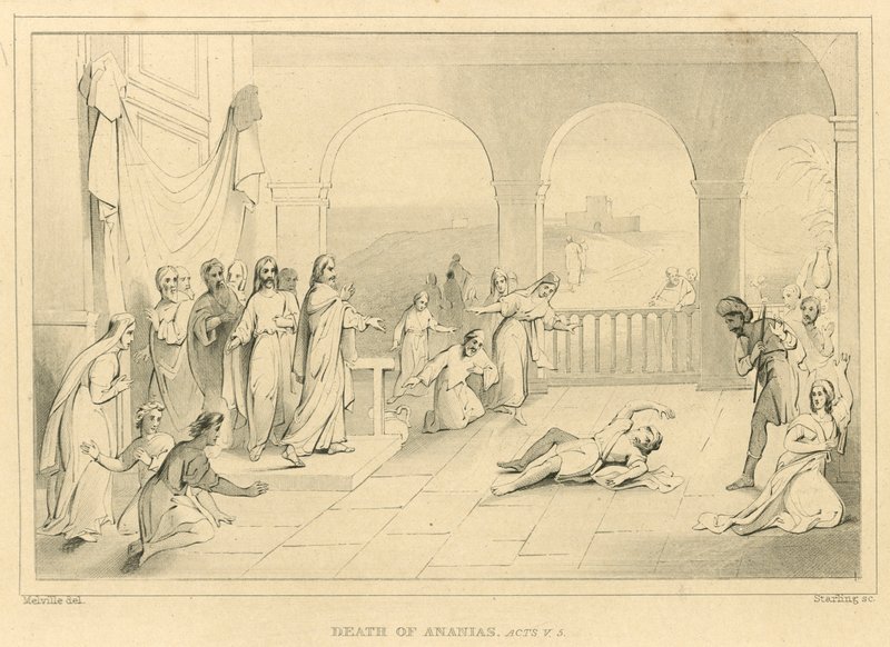 De dood van Ananias, Handelingen V, 5 door English School
