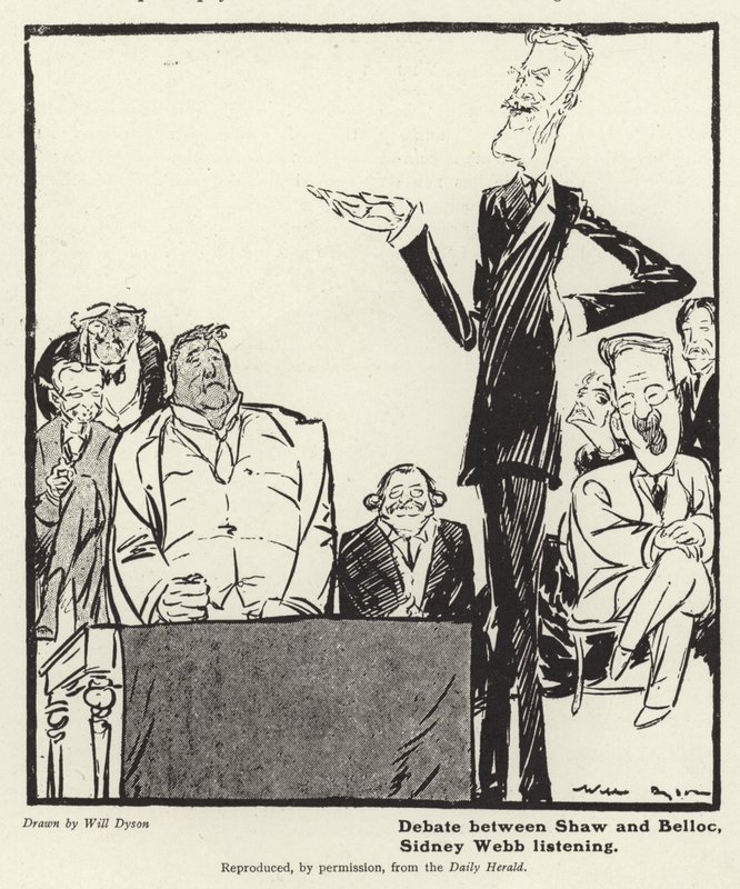 Debat tussen George Bernard Shaw en Hillaire Belloc door English School