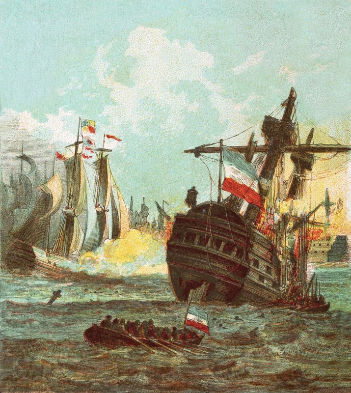 Nederlaag van de Nederlandse vloot door English School