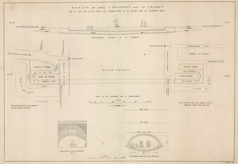 Ontwerp voor een weg onder de Thames door English School