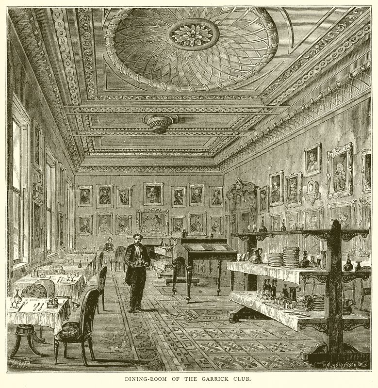 Eetkamer van de Garrick Club door English School
