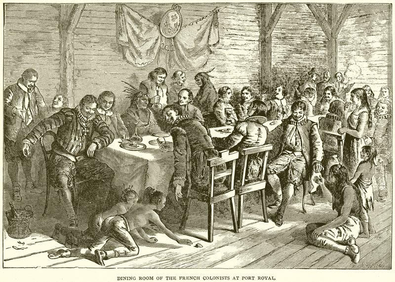 Eetkamer van de Franse kolonisten in Port Royal door English School