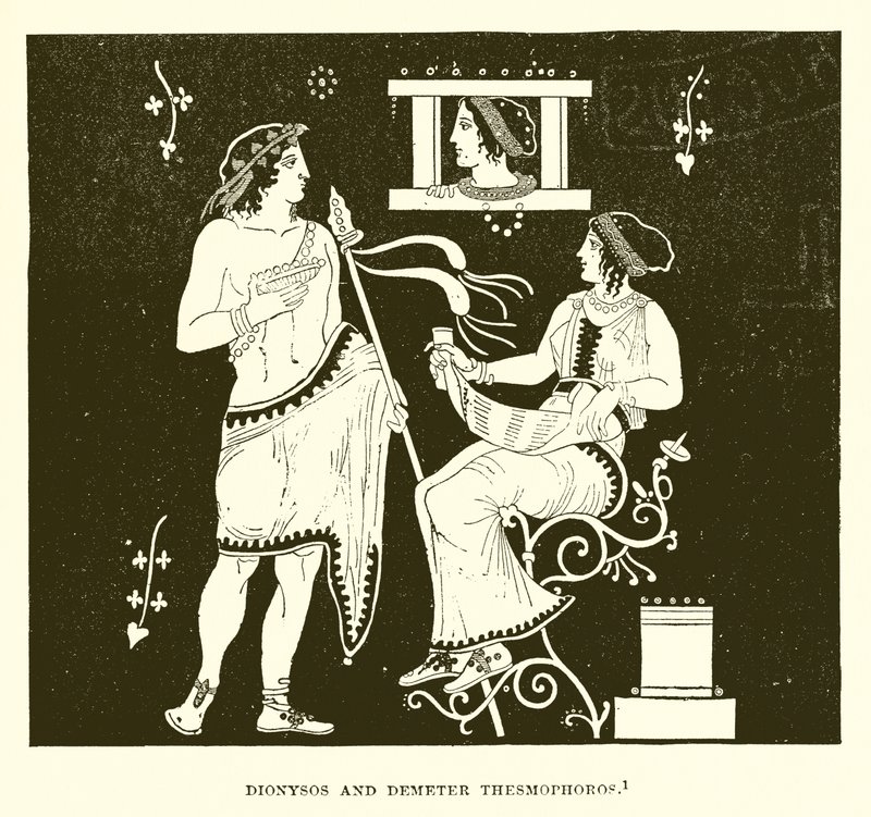 Dionysos en Demeter Thesmophoros door English School