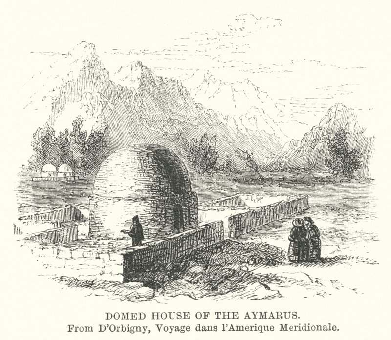 Koepelhuis van de Aymarus (gravure) door English School