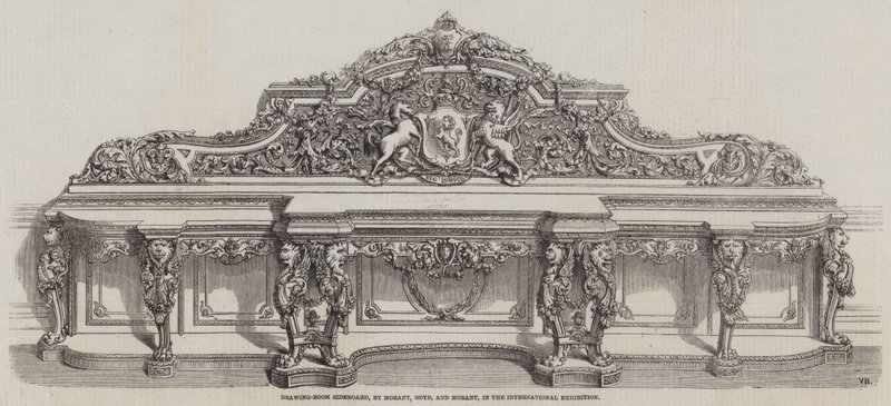 Dressoir voor de salon, door Morant, Boyd en Morant, in de International Exhibition door English School