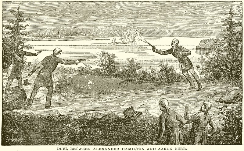 Duel tussen Alexander Hamilton en Aaron Burr door English School