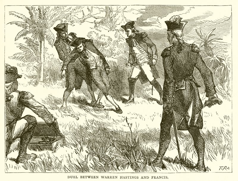 Duel tussen Warren Hastings en Francis door English School