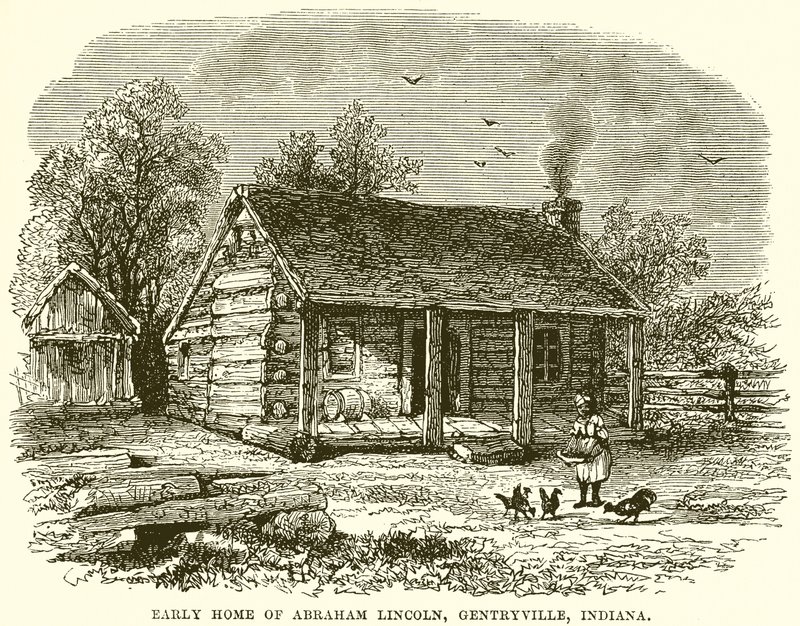 Vroegere huis van Abraham Lincoln, Gentryville, Indiana door English School