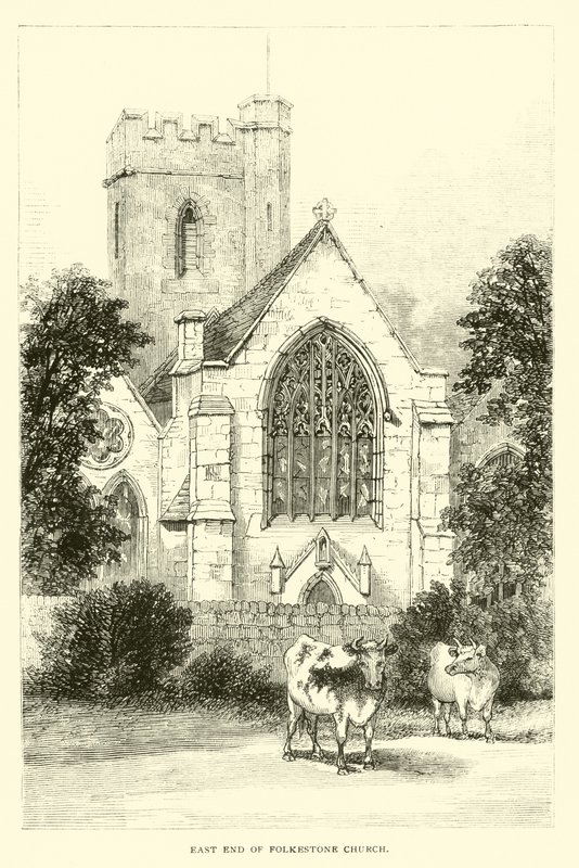 Oostkant van Folkestone Kerk door English School