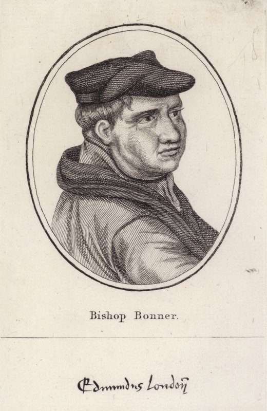 Edmund Bonner, Engelse geestelijke en bisschop van Londen die protestanten vervolgde tijdens het bewind van Maria I (gravure) door English School