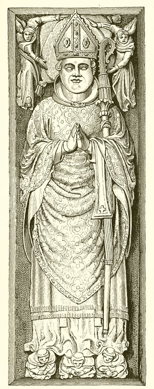 Beeld van William van Wykeham op zijn Graf in de Kathedraal van Winchester door English School