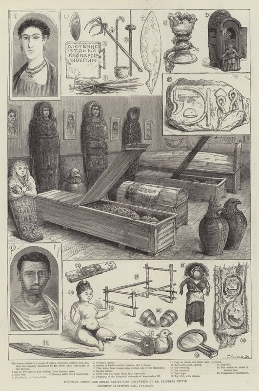 Egyptische, Griekse en Romeinse oudheden ontdekt door de heer Flinders Petrie door English School