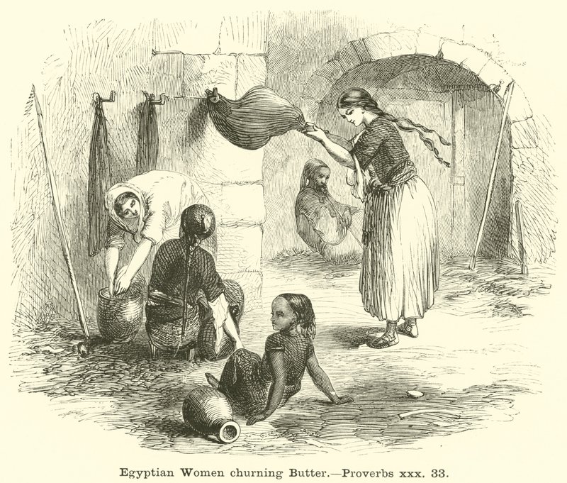 Egyptische vrouwen die boter karnen door English School