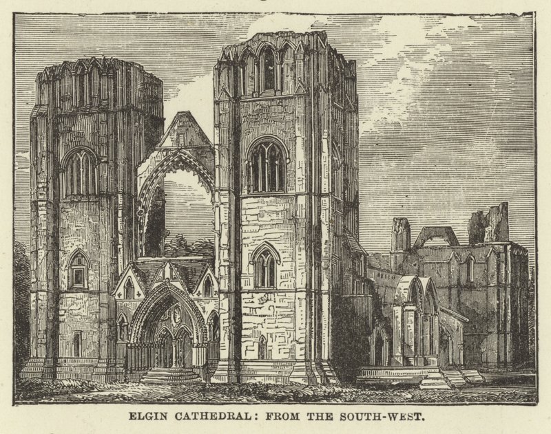 Elgin-kathedraal, vanuit het zuidwesten door English School