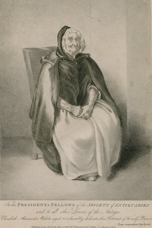 Elizabeth Alexander, weduwe, 104 jaar oud door English School