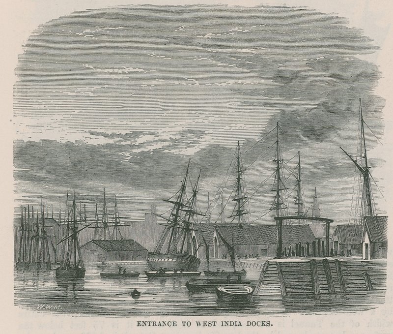 Ingang van West India Docks door English School