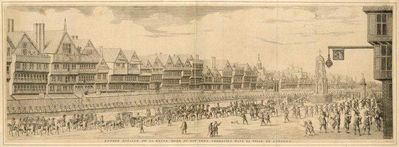 Koninklijke intocht van de koningin-moeder van de zeer christelijke koning in de stad Londen door English School