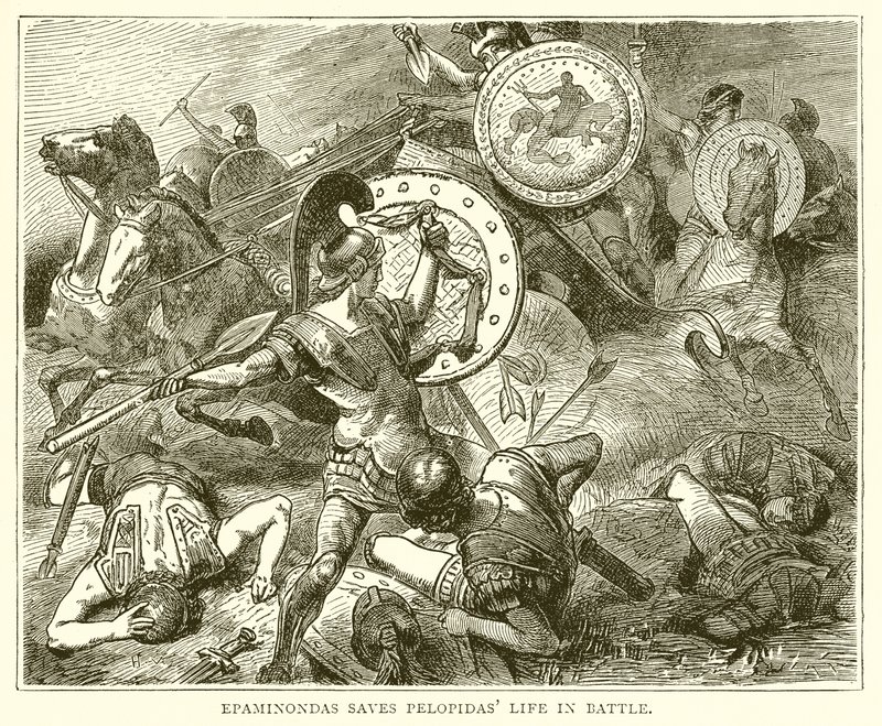 Epaminondas redt het Leven van Pelopidas in de Slag door English School