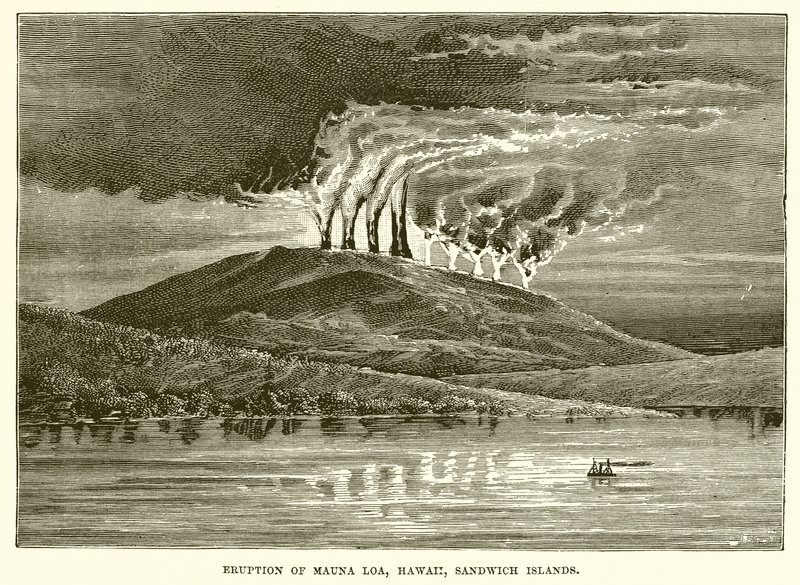 Uitbarsting van Mauna Loa, Hawaii, Sandwich-eilanden door English School