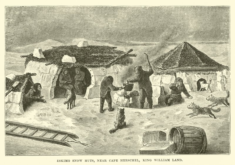 Eskimo sneeuwhutten, nabij Kaap Herschel, King William Land door English School