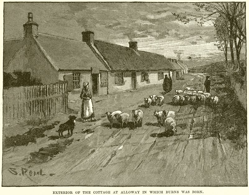 Exterieur van het huisje in Alloway waar Burns werd geboren door English School