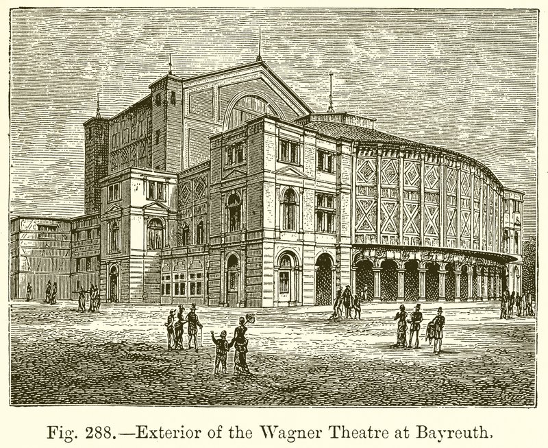 Exterieur van het Wagner Theater in Bayreuth door English School
