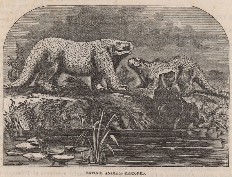 Uitgestorven dieren hersteld en tentoongesteld bij Crystal Palace door English School