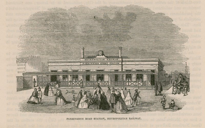 Farringdon Road station op de Metropolitan Railway door English School