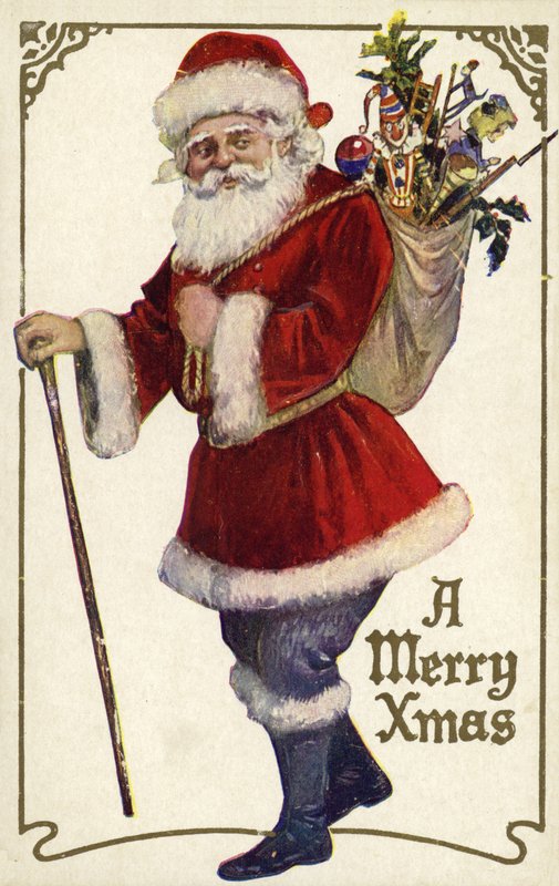 Kerstman met een zak speelgoed door English School