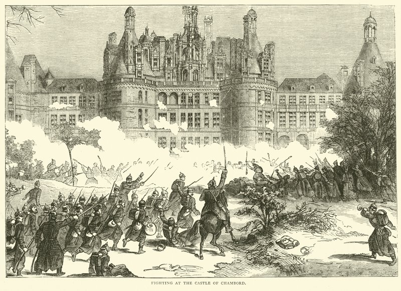 Gevechten bij het kasteel van Chambord, december 1870 door English School