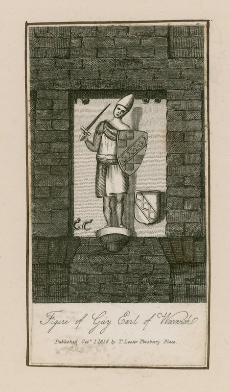 Figuur van Guy, graaf van Warwick (gravure) door English School