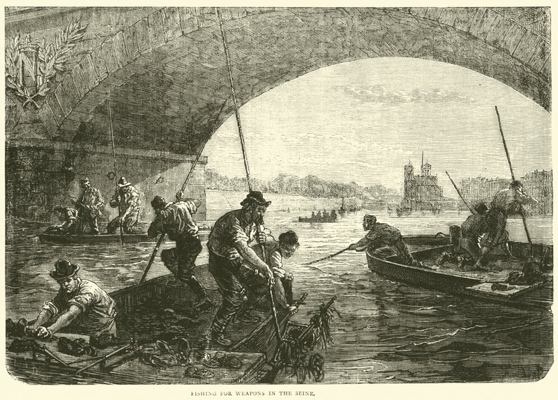 Vissen naar wapens in de Seine, april 1871 door English School