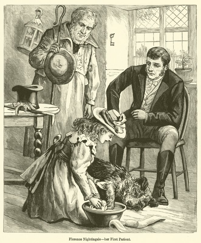 Florence Nightingale, haar Eerste Patiënt door English School