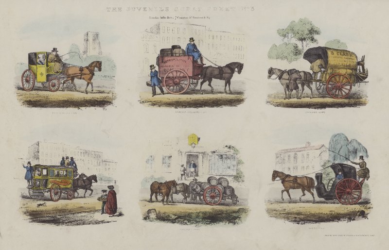 Vormen van transport in het midden van de 19e eeuw in Londen door English School