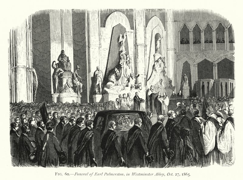 Begrafenis van Graaf Palmerston, in Westminster Abbey, 27 oktober 1865 door English School