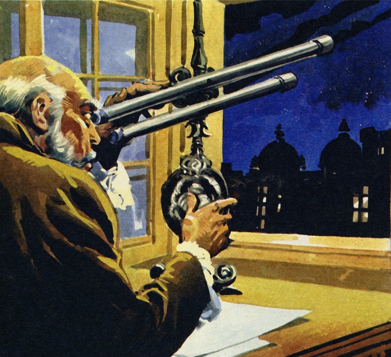 Galileo creëerde een telescoop en ontdekte vier satellieten van Jupiter door English School