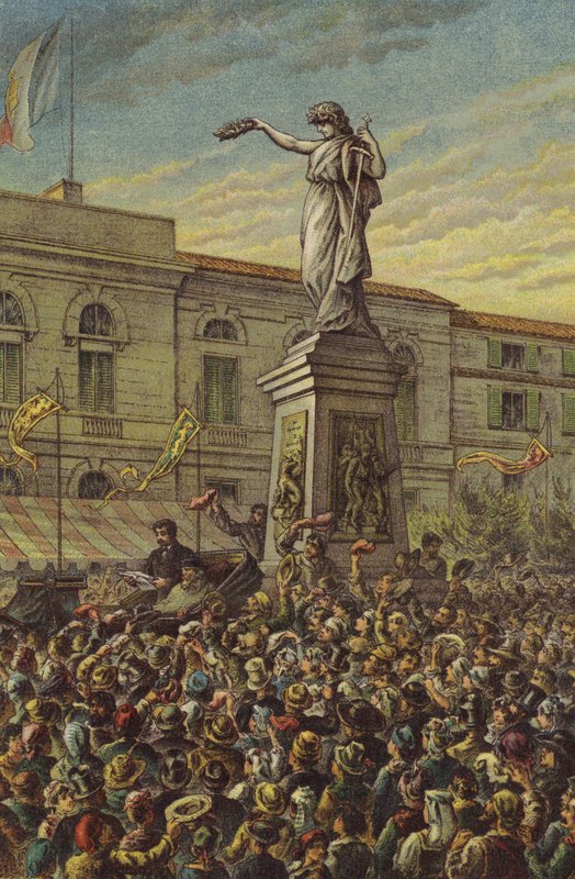 Garibaldi onthult het Mentana Monument in Milaan door English School