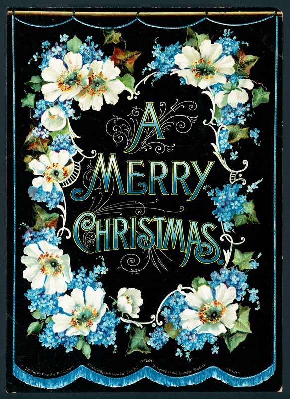 Bloemenslinger, kerstkaart door English School