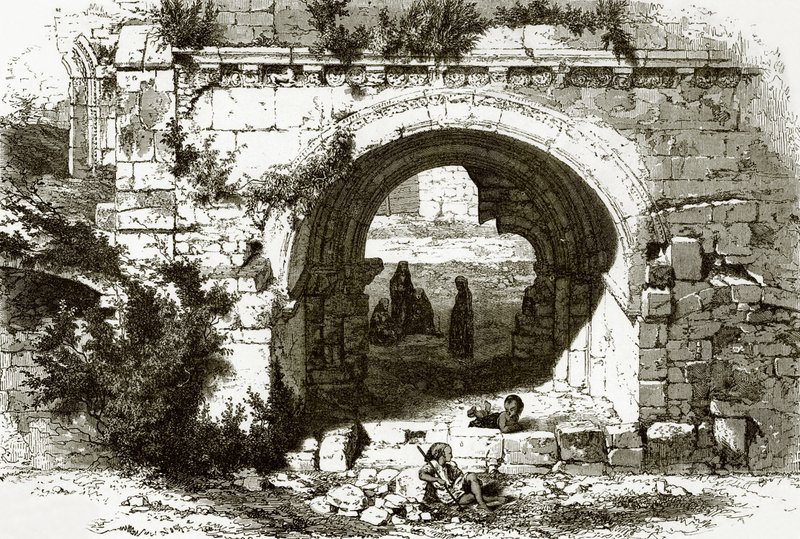 Poort van het ziekenhuis van de ridders van Sint-Jan in Jeruzalem door English School