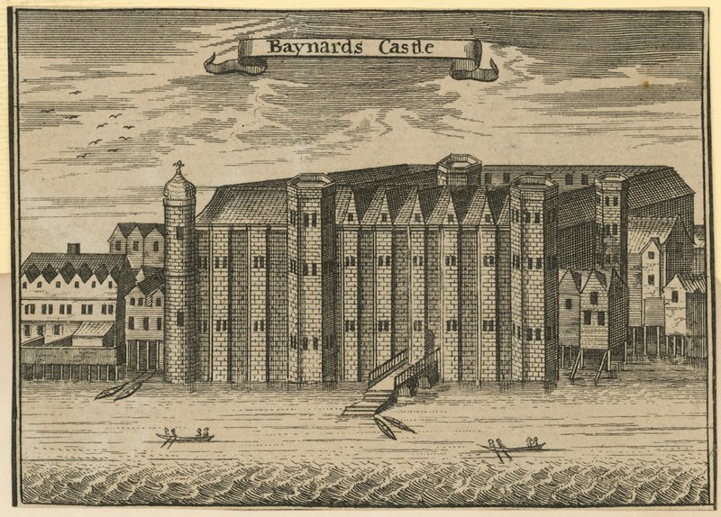 Algemeen beeld van Baynards Castle door English School