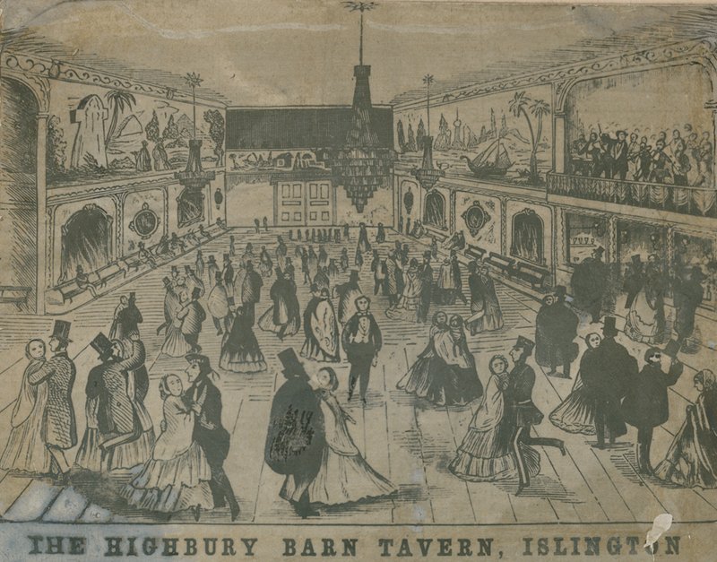 Algemeen uitzicht op mensen bij de Highbury Barn Tavern door English School
