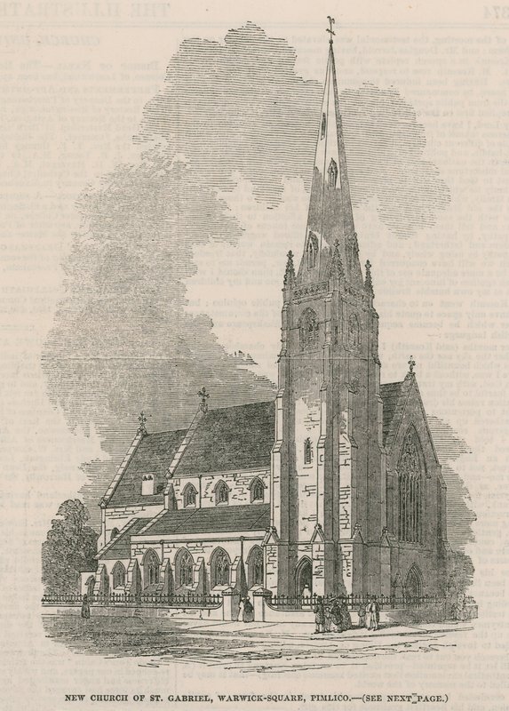 Algemeen overzicht van de nieuwe Kerk van St. Gabriel door English School
