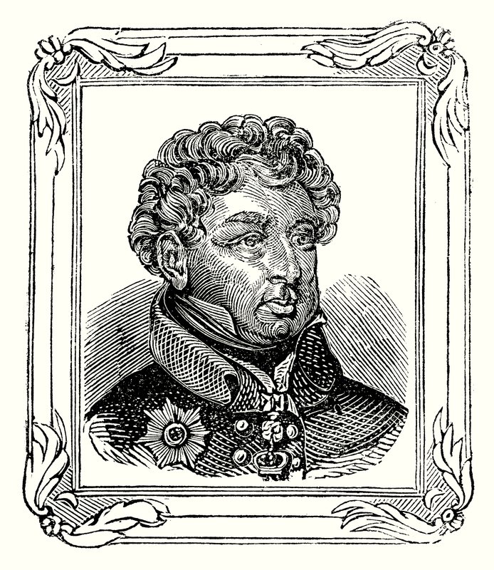 George Augustus Frederick IV, zoon van George III, geboren op 12 augustus 1762; uitgeroepen op 31 januari 1820; en gekroond op 19 juli 1821 door English School
