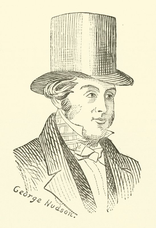 George Hudson, de spoorwegkoning (gravure) door English School