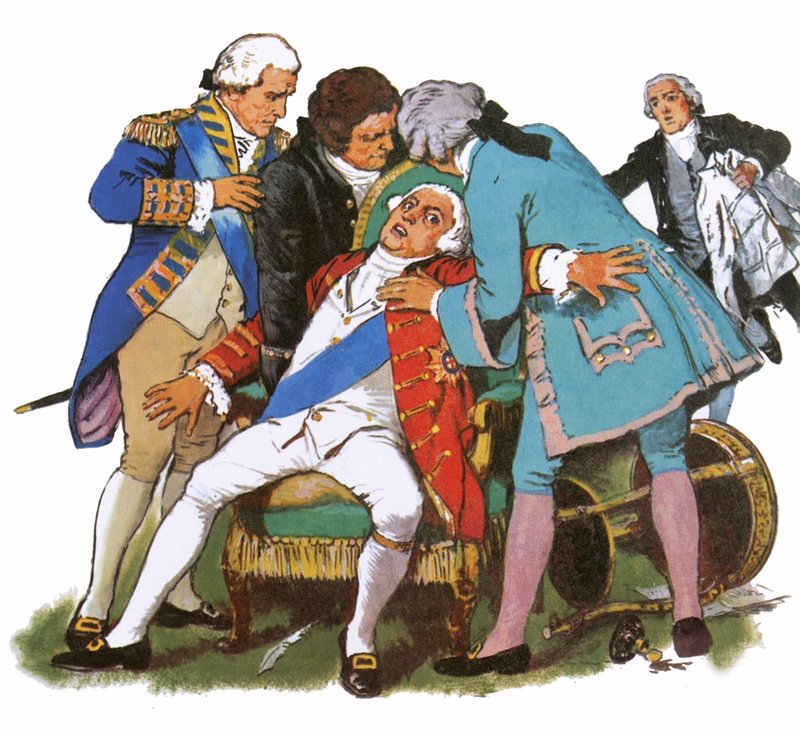 George III lijdt aan een aanval van waanzin door English School