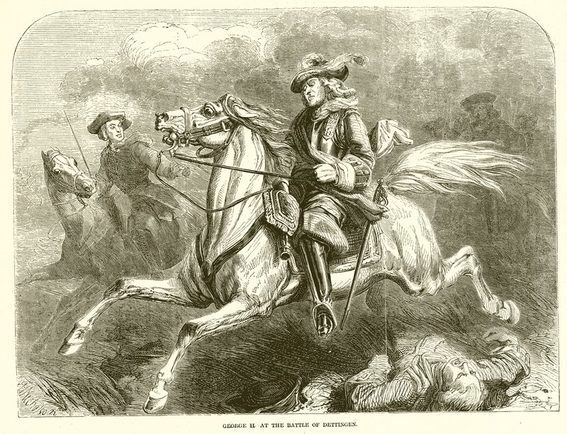 George II bij de Slag bij Dettingen door English School